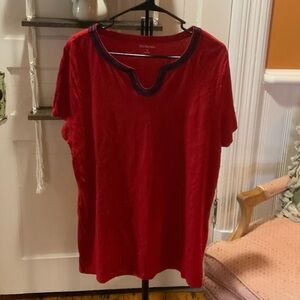 Kim Rogers Red Top with Black Trim